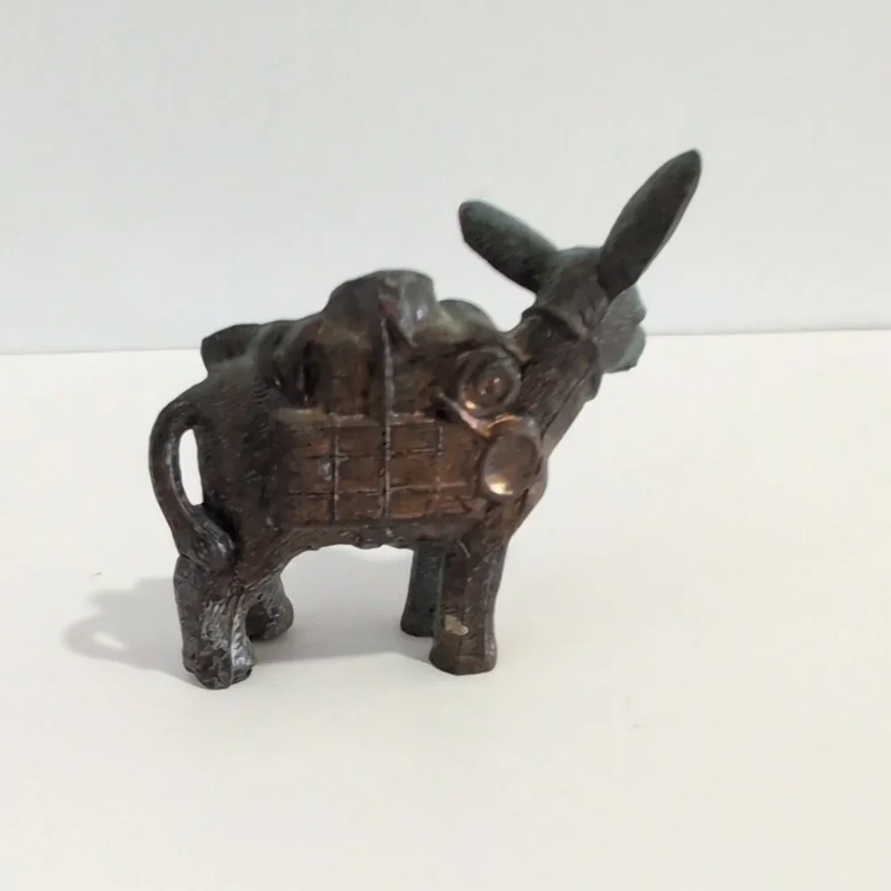 Vintage Pack Mule Metal Travel Souvenir Gold Rush Dig Mini Cast Donkey - Picture 3 of 4